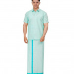 Men's Traditional Indian Blue Shirt and Dhoti