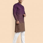 Cotton Chikankari Embroidered Kurta with Full Sleeves and Knee Length Design , wine colour