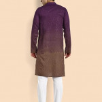 Cotton Chikankari Embroidered Kurta with Full Sleeves and Knee Length Design , wine colour