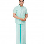 Men's Traditional Indian Blue Shirt and Dhoti