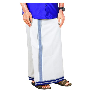 100% Cotton Temple Wear Dhoti 2.00 Meters Mundu/Vesti