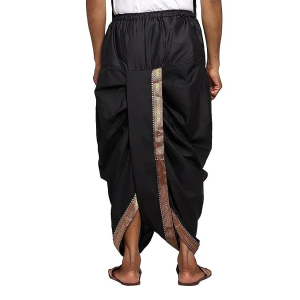 Men's Readymade Elastic Cotton Silk Dhoti for men, Free Size