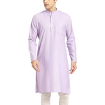 Cotton Straight Fit Casual Purple Solid Kurta