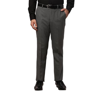 Men's Polyester Blend Plain Pattern Formal Trouser