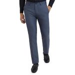 Slim Fit Mid Rise Solid Pattern Trouser	"Fabric : Polyester Viscose Blend Color : Dark Blue Pleat Style : Flat Front Pattern : Solid Pattern"