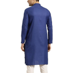Men's Cotton Straight Fit Casual Royale BlueSolid Kurta