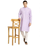Cotton Straight Fit Casual Purple Solid Kurta