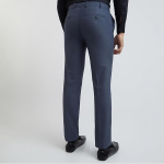 Slim Fit Mid Rise Solid Pattern Trouser	"Fabric : Polyester Viscose Blend Color : Dark Blue Pleat Style : Flat Front Pattern : Solid Pattern"